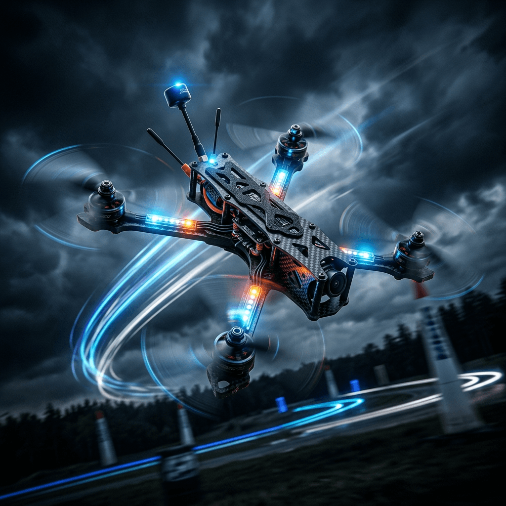 FPV drone in flight
